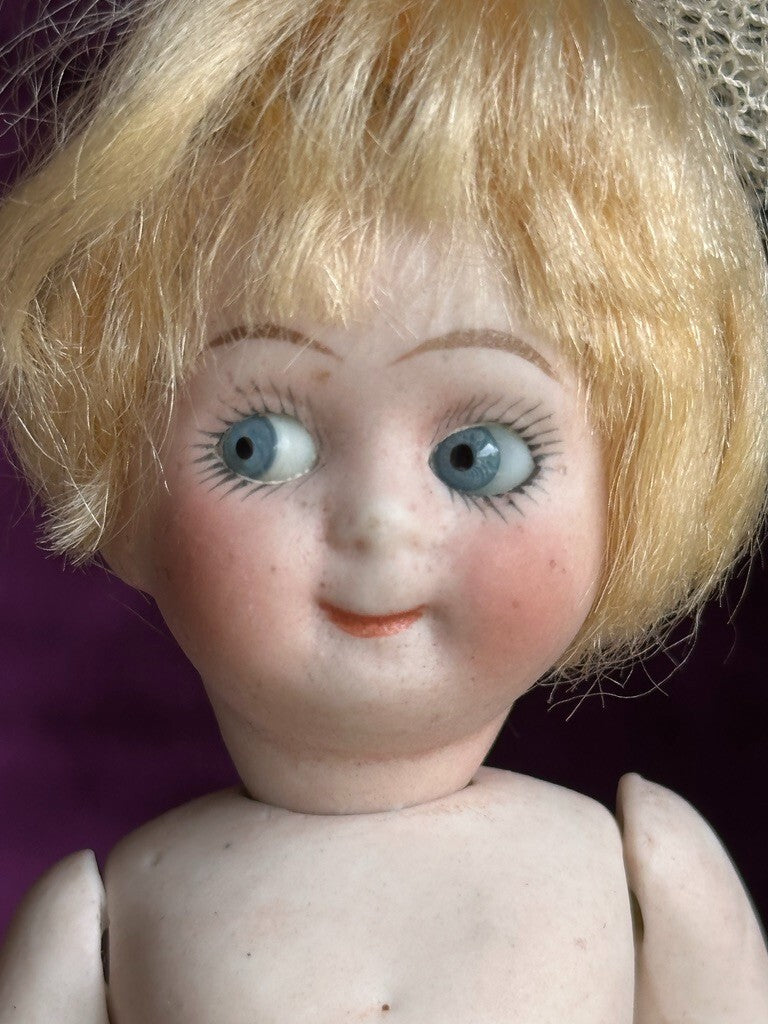 Antique German 4.5” Kestner 292 All Bisque Googly Eyes Doll