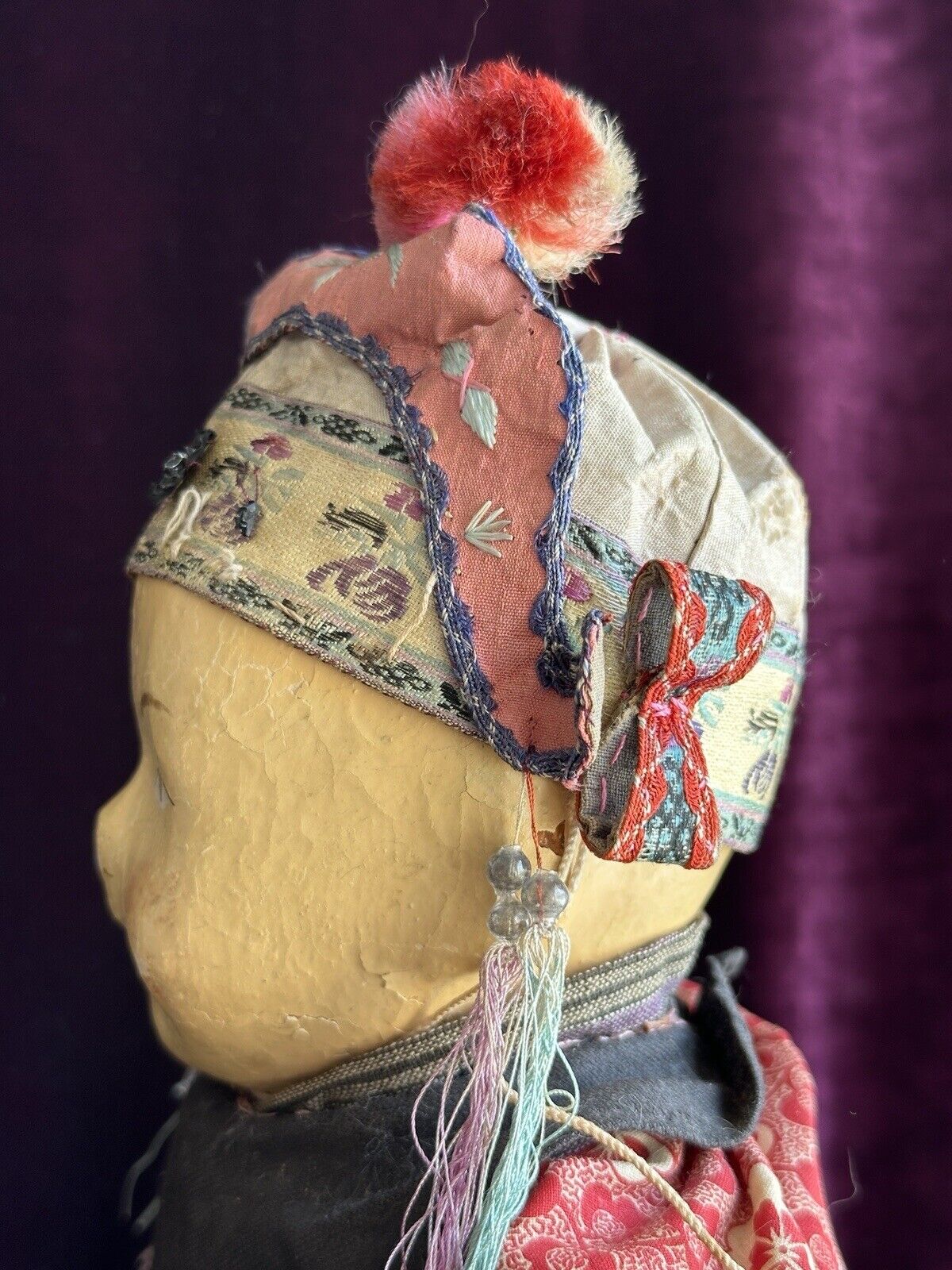 Antique Chinese Oil Painted Martha Chase Style FIve Finger Ching Mission Doll