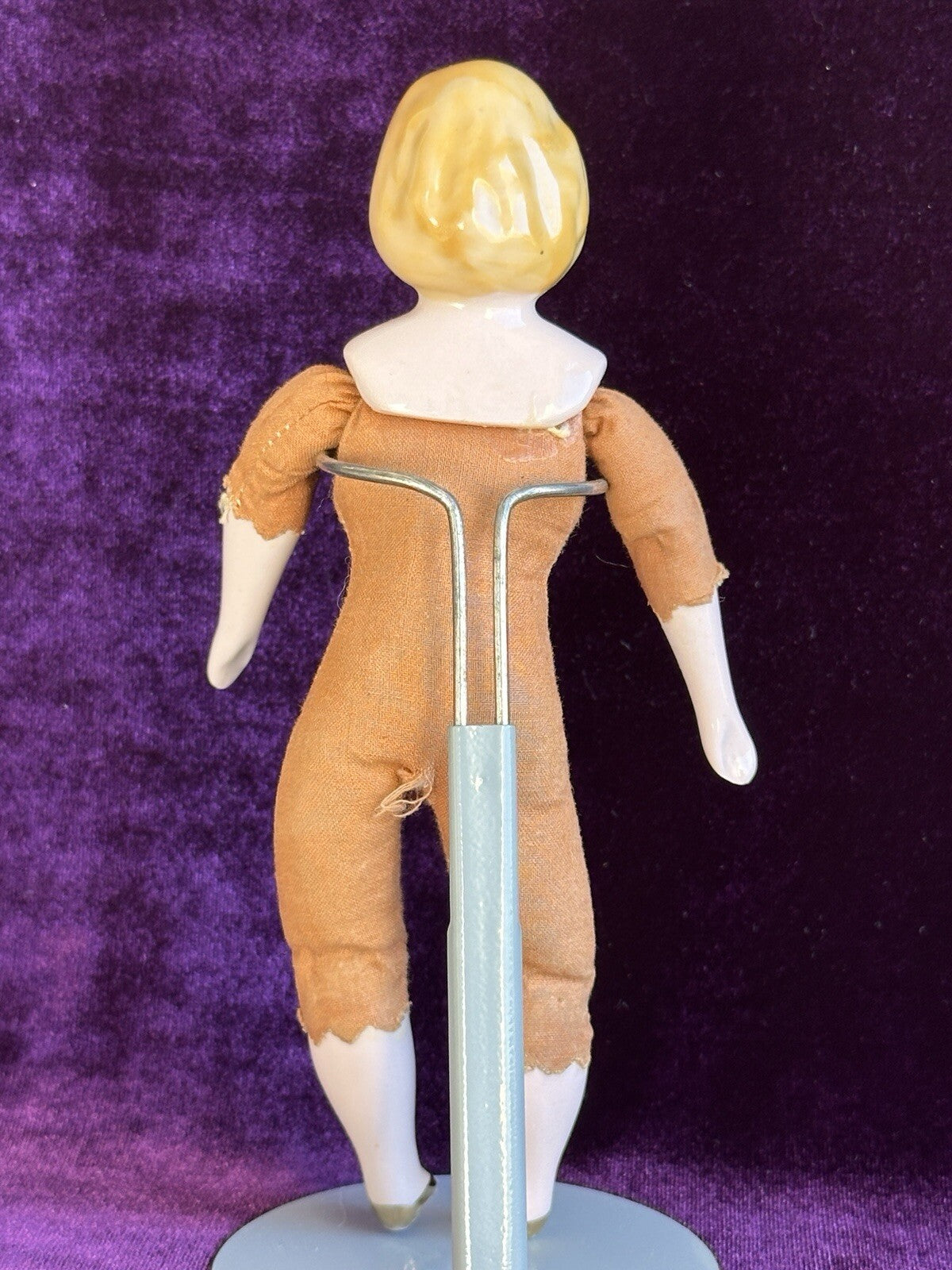 Vintage 7” Ruth Gibbs Porcelain Blonde China Head Doll