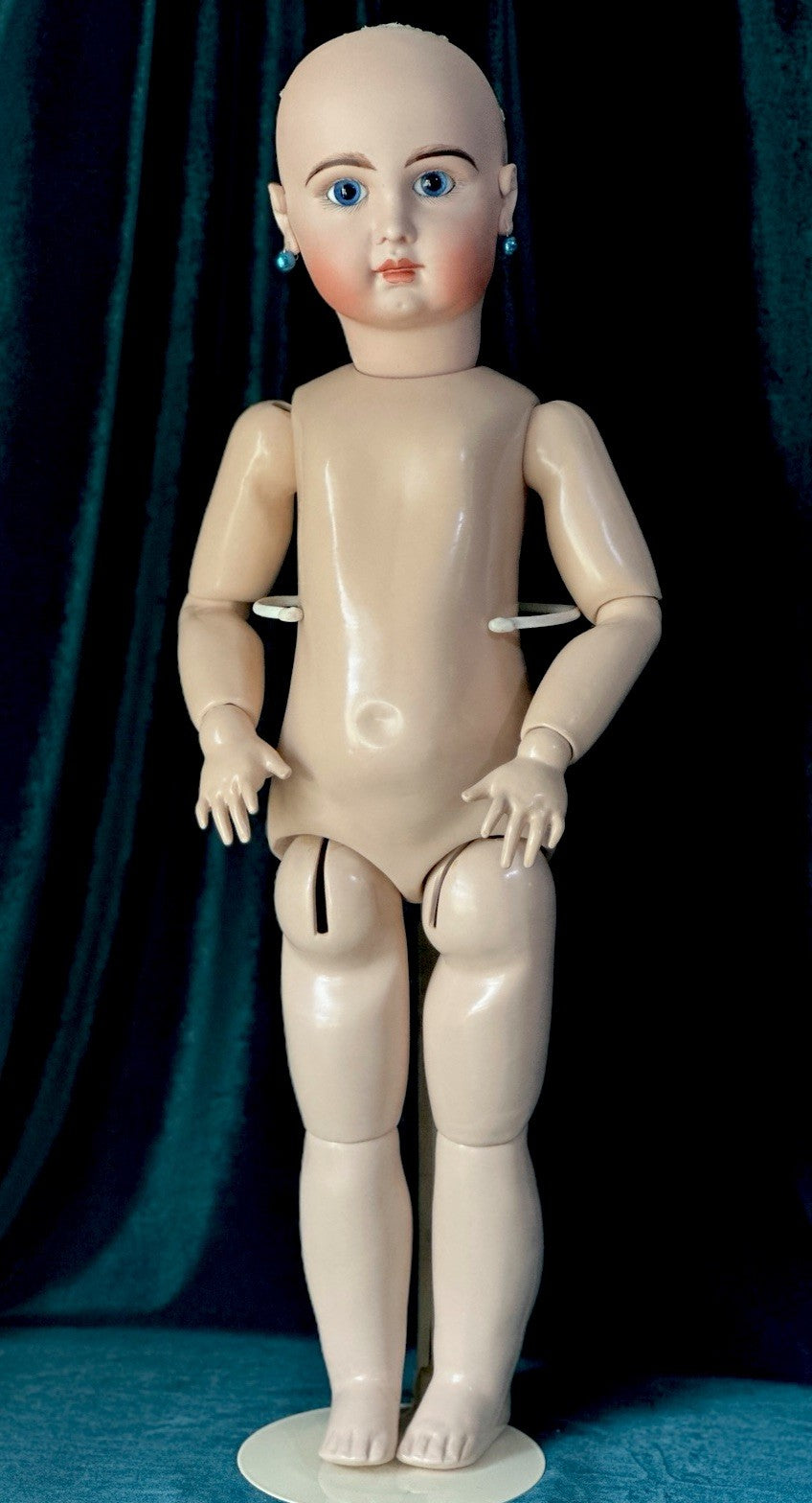 Artist Reproduction of French Jumeau 27” Doll Porcelain Head Seeley Body