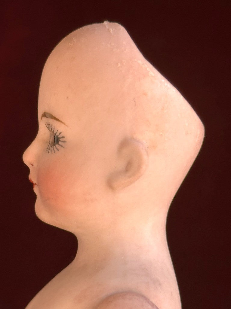 Rare Antique German 6.75” Bahr & Proschild 513 All Bisque Flapper Dollhouse Doll