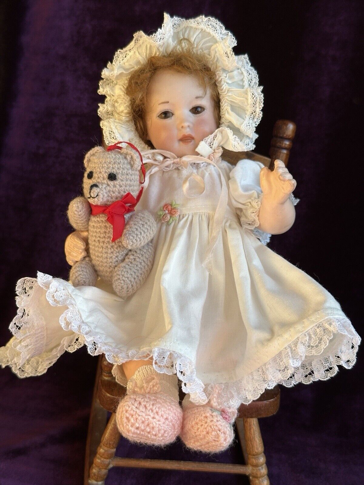 Rare Antique German 9.5” Armand Marseille 590 Bisque Head Baby Doll