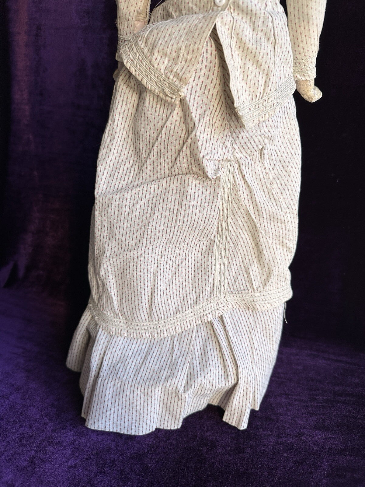 Large Antique German 26” Exposed Ears Curly Hair China Shoulder Head Doll