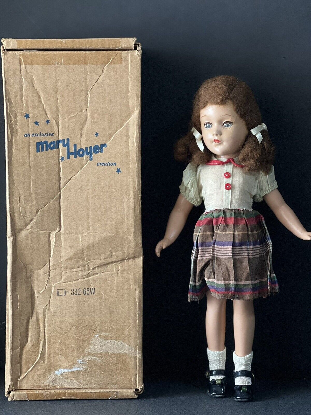 Collectible Vintage 1940’s Composition 14” Original Mary Hoyer Doll