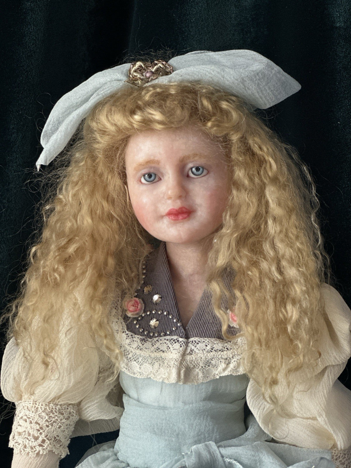 OOAK Collectible Polymer Fimo 15” Doll By Artist Edna Dali
