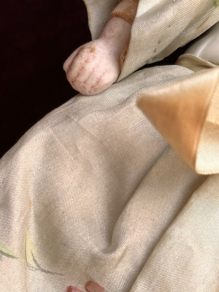 Rare Antique German Hertwig 6.75” Bisque Molded Torso Character Dollhouse Doll