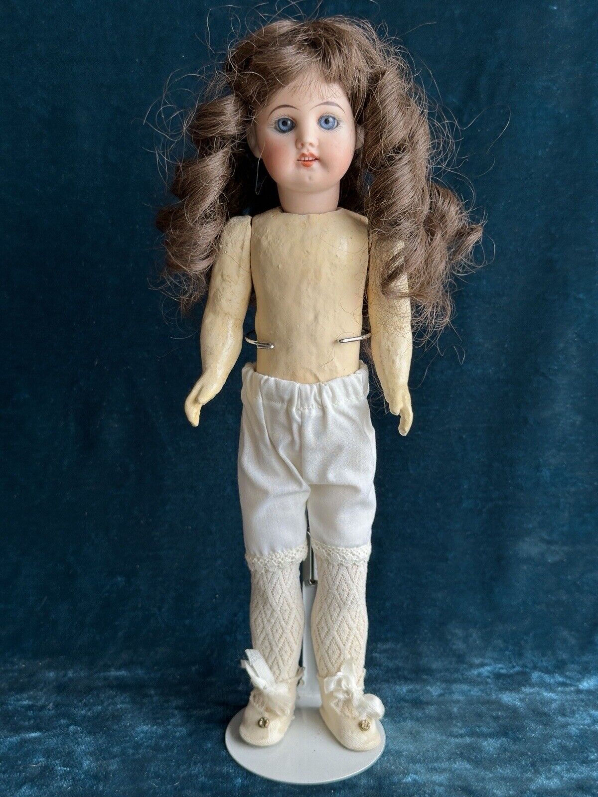 Antique German 12.5” Max Rader or Recknagel R DEP X Bisque Head Doll