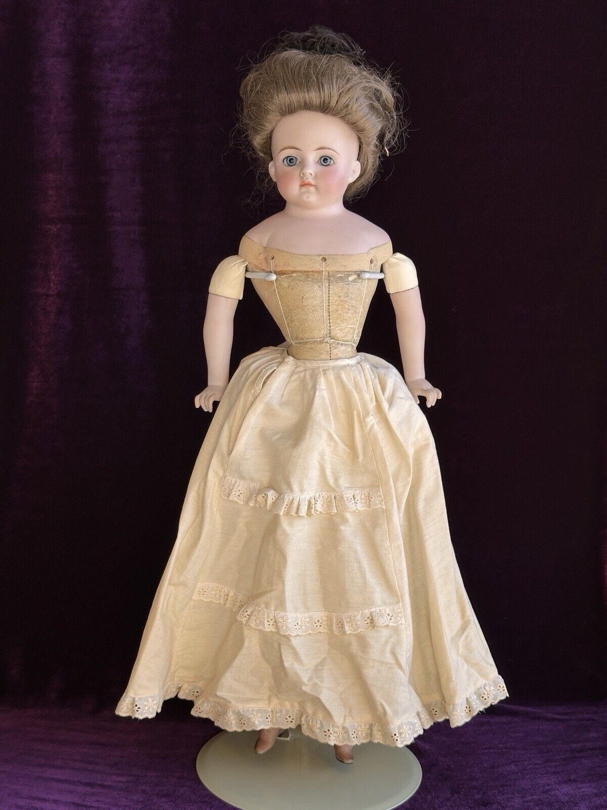 Rare Large Antique German 22” CF Kling 167 Solid Domed Bisque Head Doll