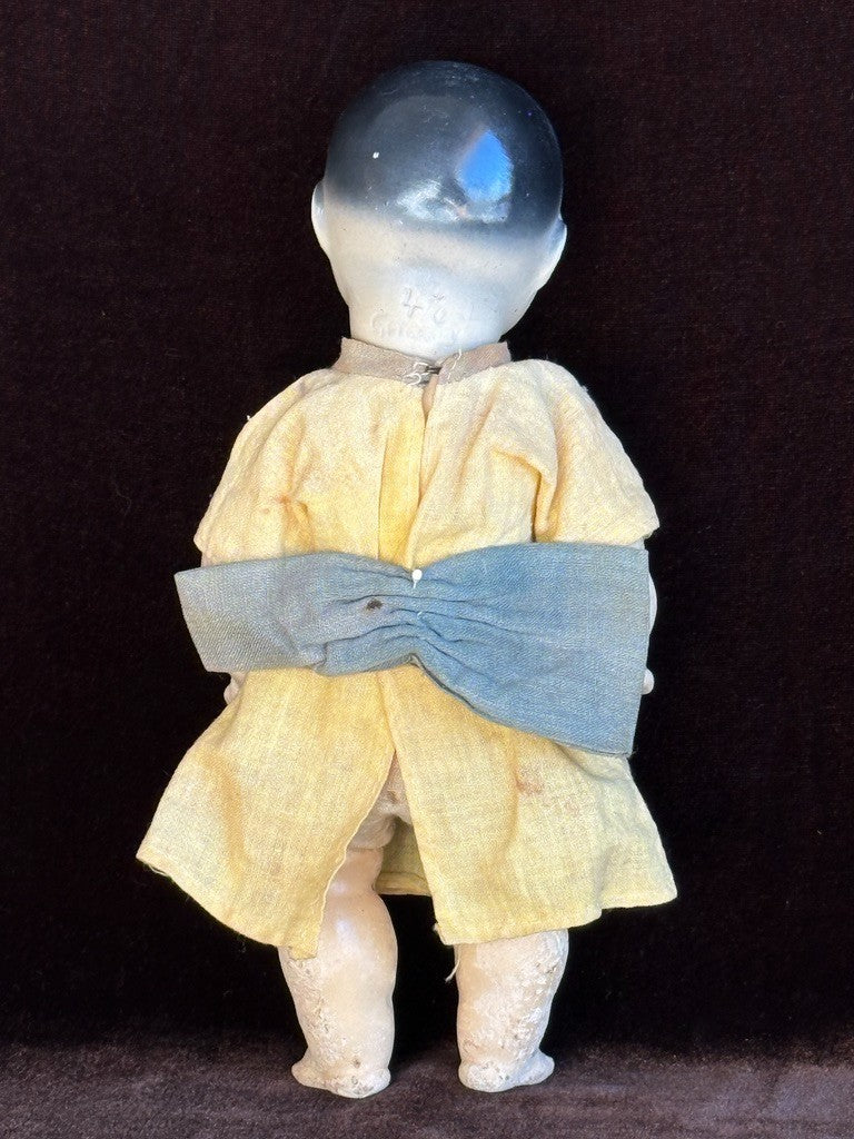 Antique German 8.75” Armand Marseille Oriental Bisque Head Asian Toddler Doll