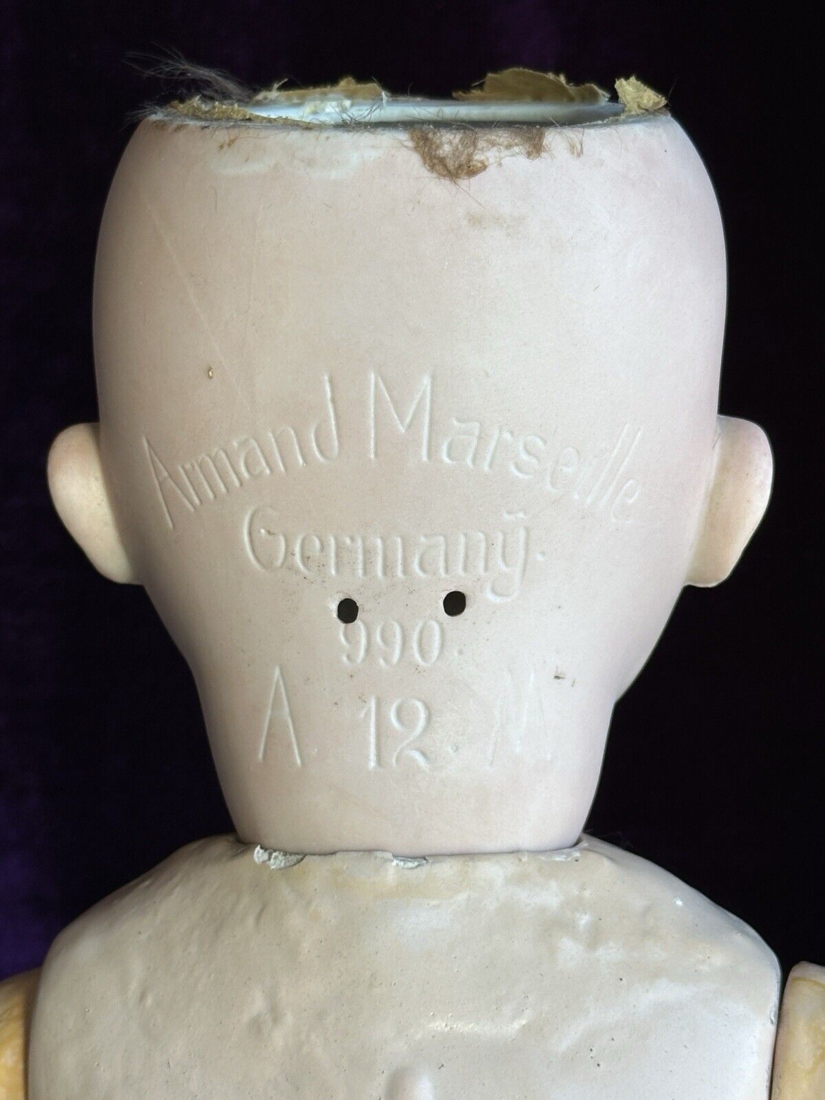 Large Antique German 23” Armand Marseille 990 Bisque Head Baby Doll