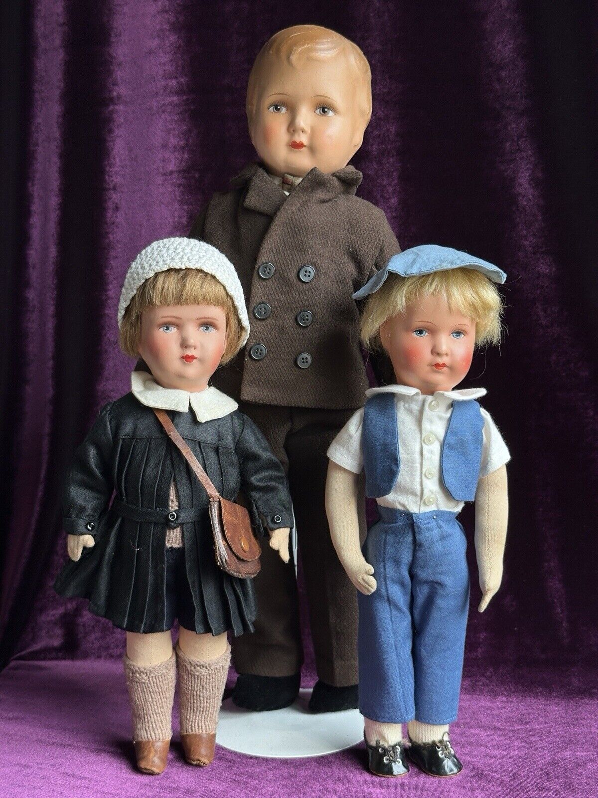 Lot of 3 Vintage German (?) Composition (?) Head Dolls. Armand Marseille 449