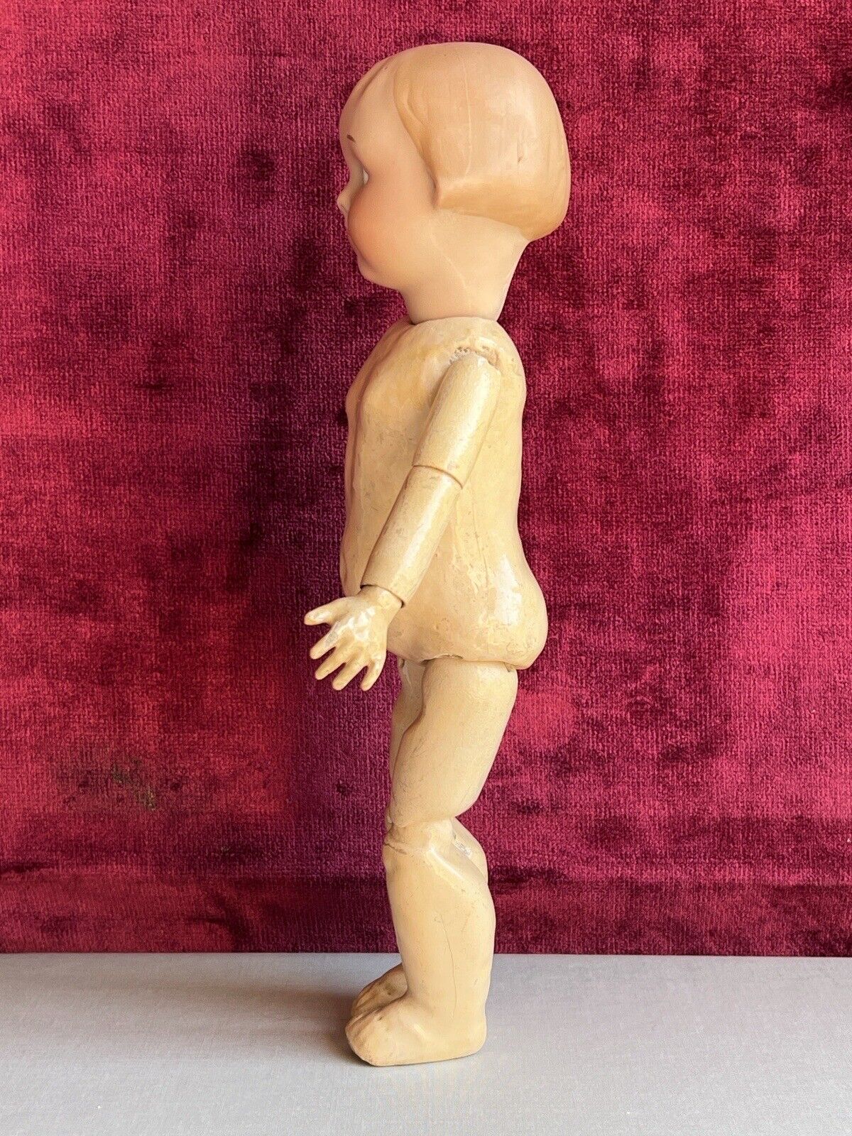 Antique German 11” Armand Marseille 210 Googly Eye Jointed Body Bisque Head Doll