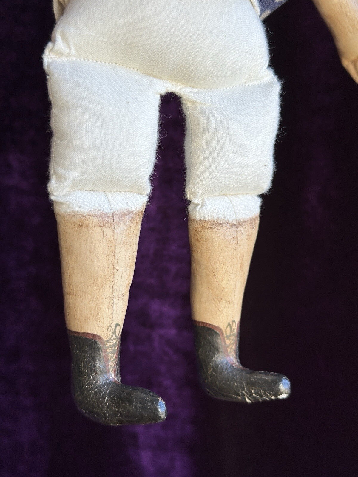 Miniature 11” Izannah Walker Style Oil Painted Cloth Doll by Lucille Breuer