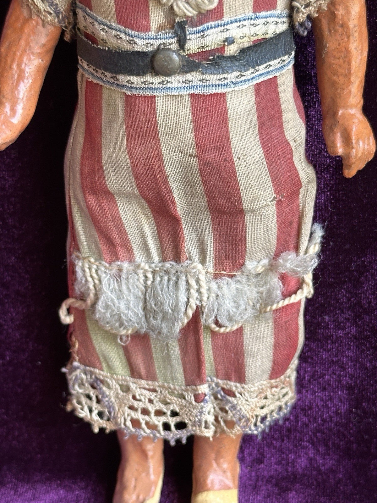 Antique German 8.5” Armand Marseille Native American Indian Bisque Head Doll
