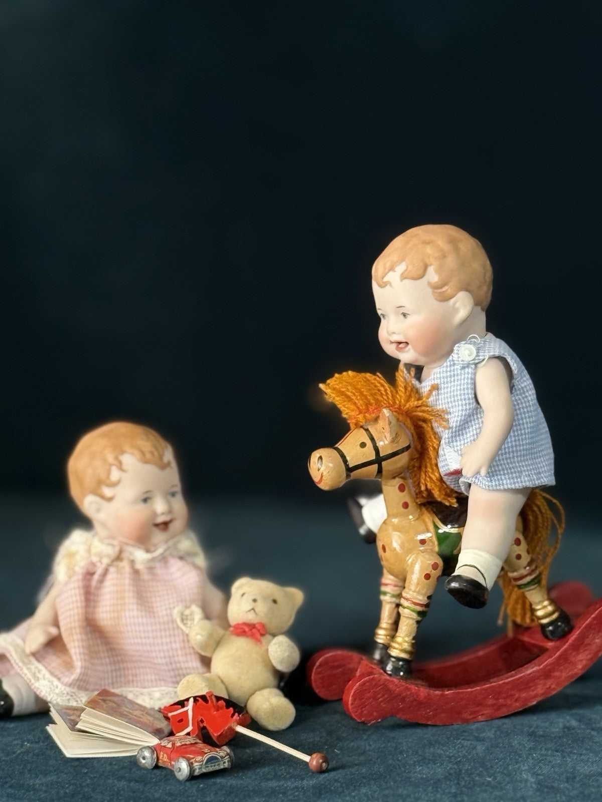 Lot Of 2 Reproduction All Porcelain Bonnie Babe Dolls by Georgene Averill