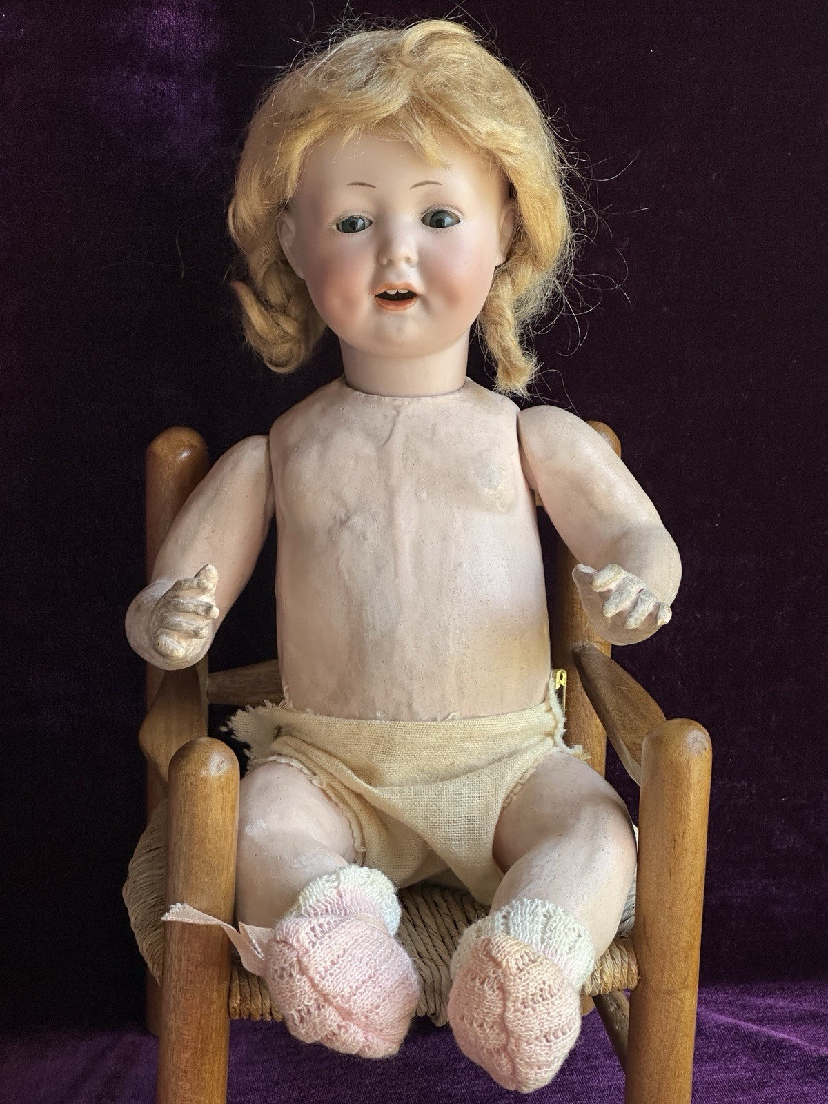 Rare Antique German 11.5” Armand Marseille 590 Bisque Head Baby Doll