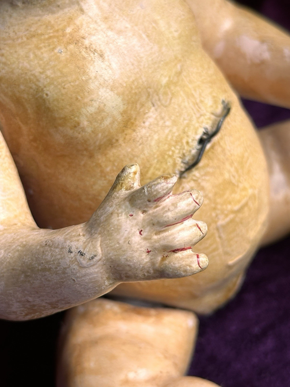 Rare Antique German 10.5” Hertel Schwab Bisque Head Baby Doll