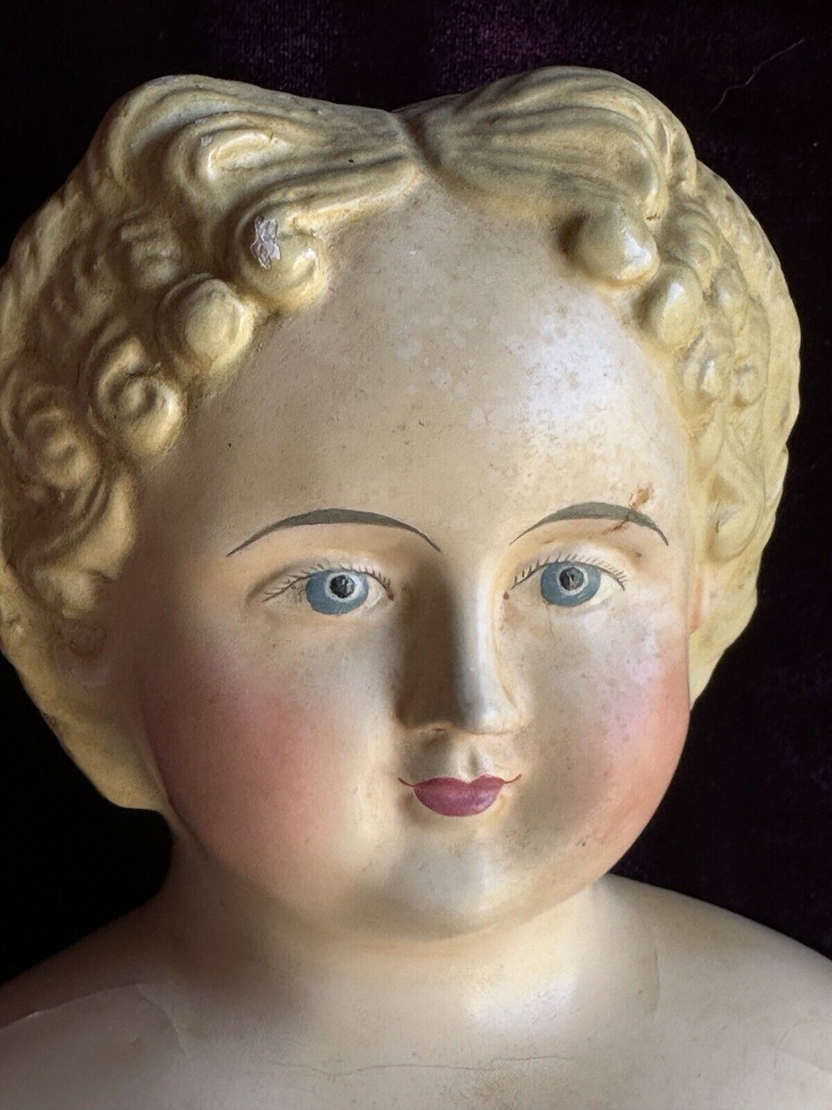 Large Antique American Greiner #10 Papier Mache Head Doll Restored by Emma Clear