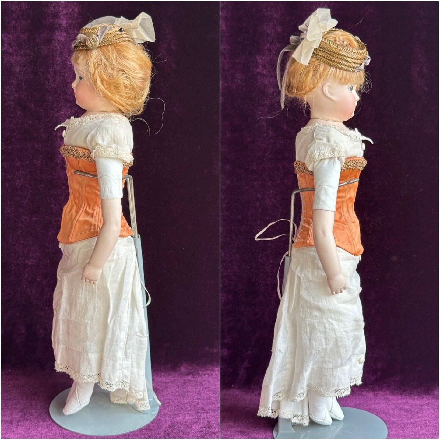 Vintage 15” Reproduction of Antique French Huret Fashion Doll with Glass Eyes