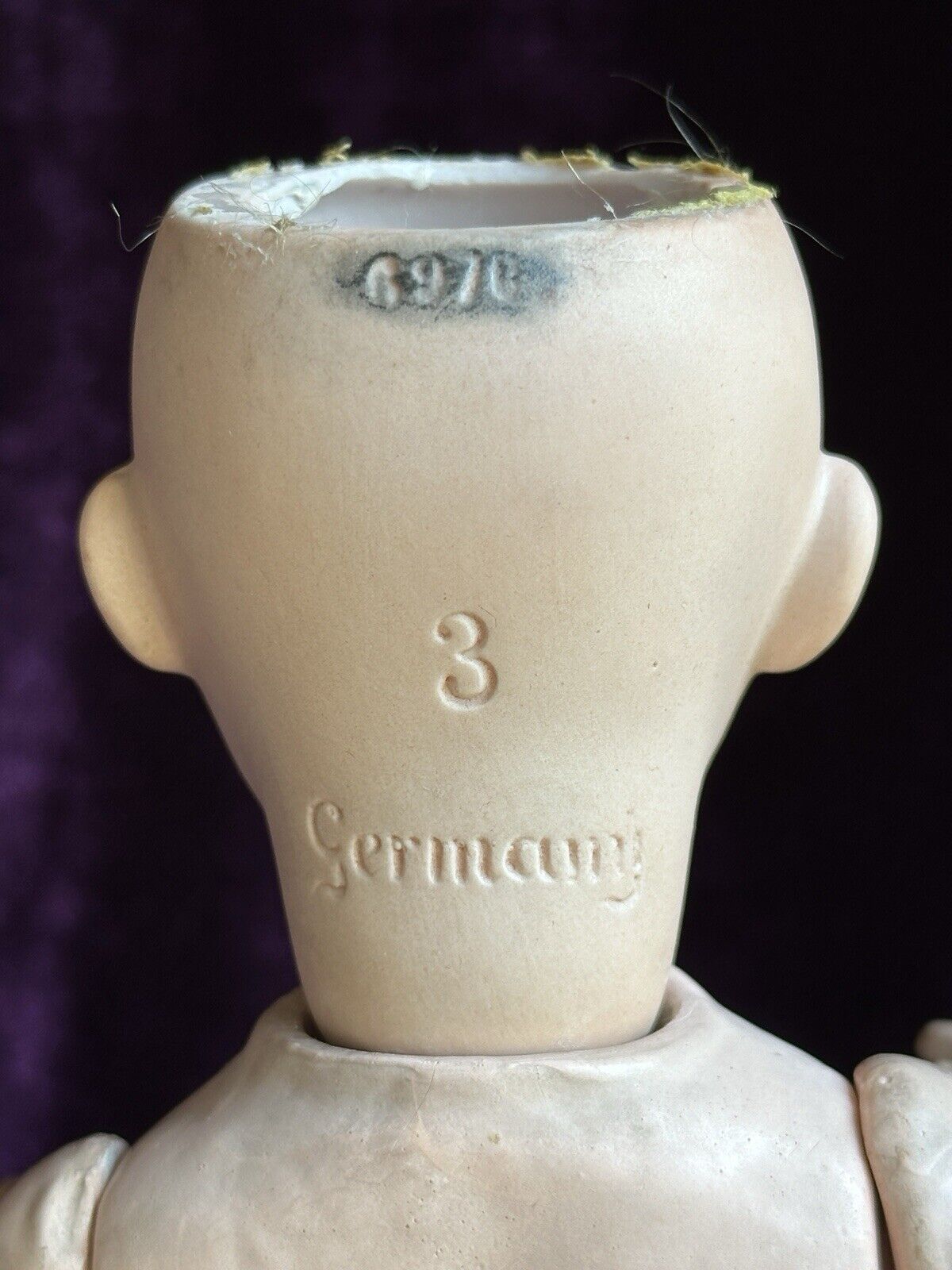 Antique German 10” Gebruder Heubach 6970 Bisque Pouty Closed Mouth Baby Doll