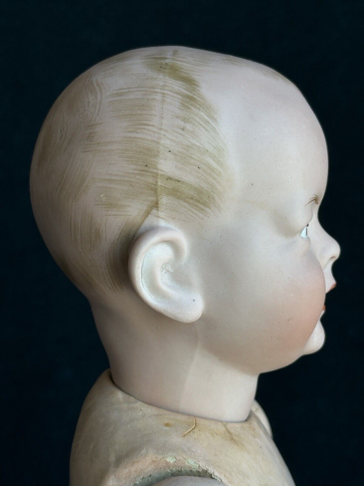 Antique German 13” Kley Hahn 525 Solid Dome Bisque Head Baby Doll Intaglio Eyes