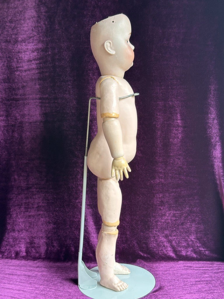Antique German 26” JDK Kestner 214 Bisque Head Doll Composition Body