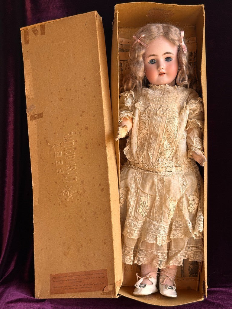 Antique German Halbig Handwerck Bebe Cosmopolite Bisque Head Doll Crier Orig Box