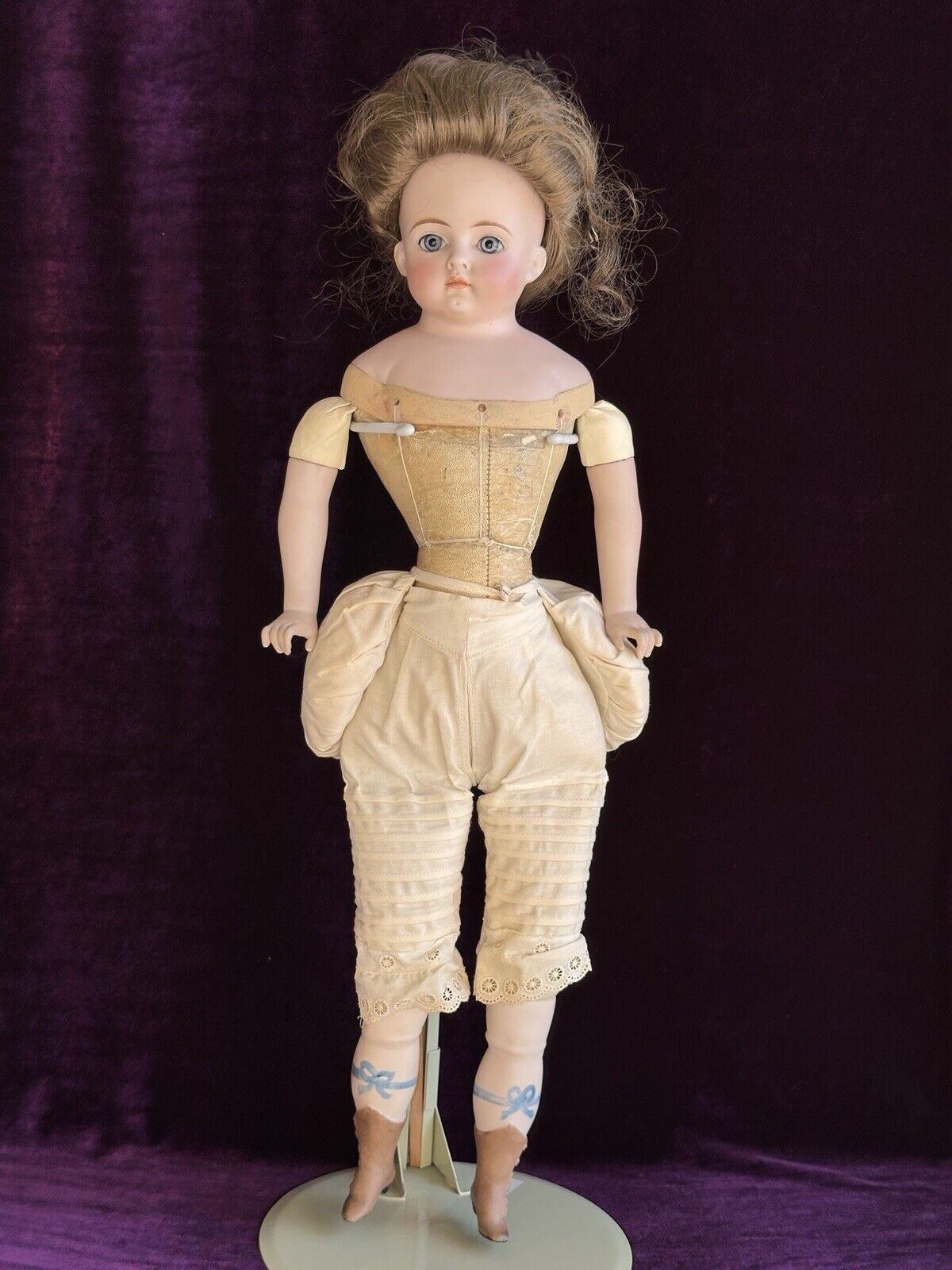 Rare Large Antique German 22” CF Kling 167 Solid Domed Bisque Head Doll