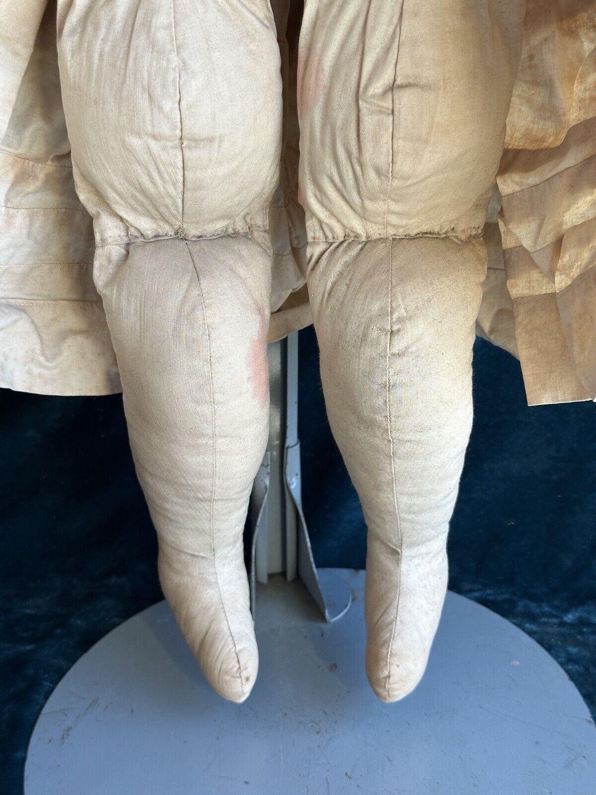 Antique German 26” Dolly Madison China Shoulder Head Doll with Molded Bow