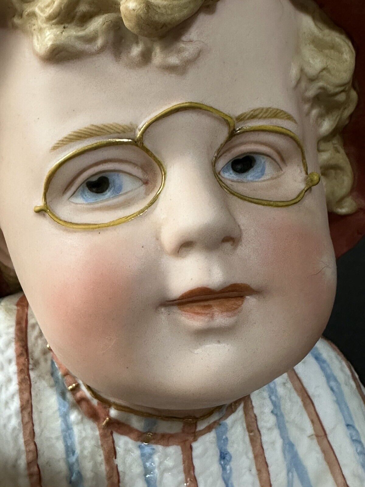 Rare Grand Size 16” Antique German Gebrüder Heubach Bisque Smoking Boy Figurine