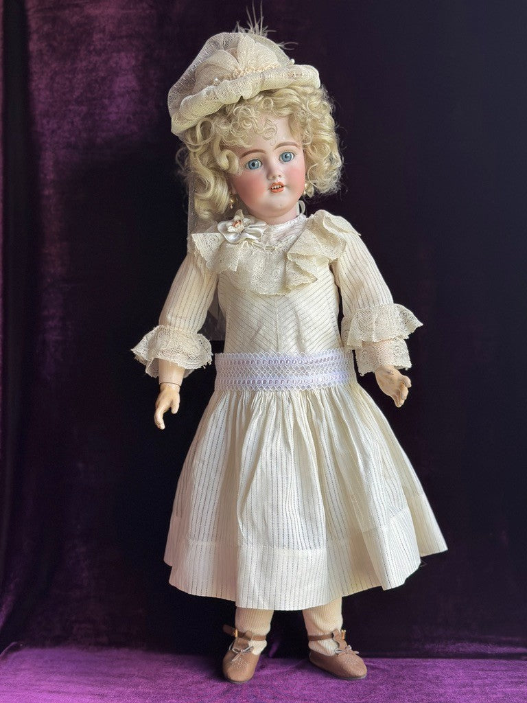 Antique German 24” Simon Halbig 1249 DEP SANTA Doll Bisque Head Marked Body