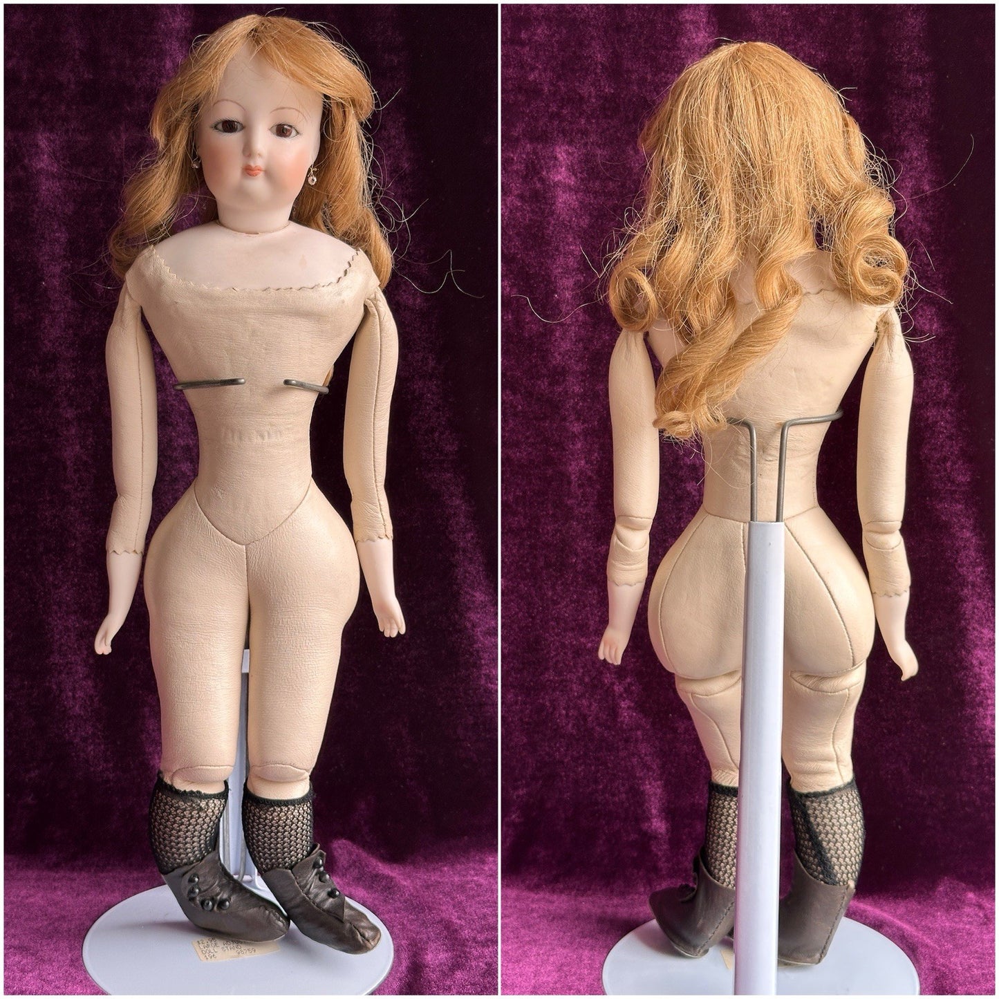 Porcelain 16” Reproduction of Antique French Gaultier Fashion Doll By Clara Wade