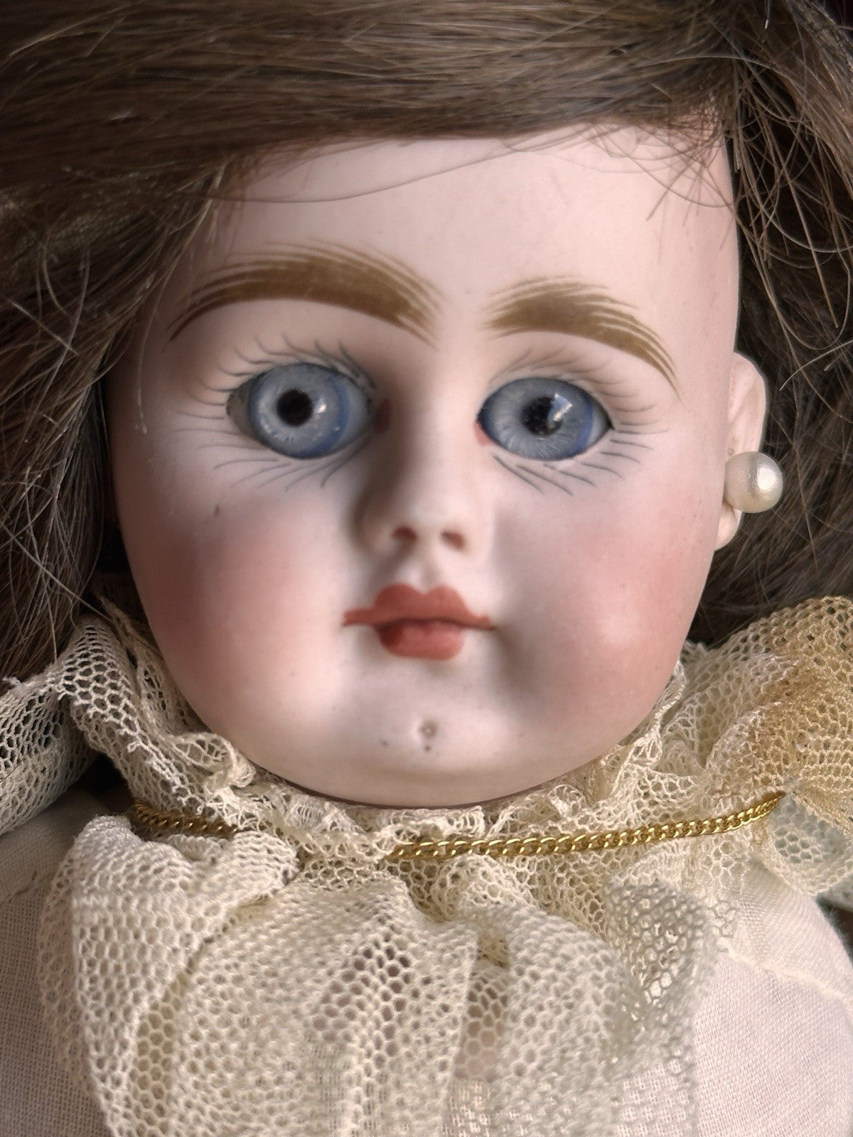 Unidentified 13” Antique French/German 902 or 909 Solid Bisque Head Fashion Doll
