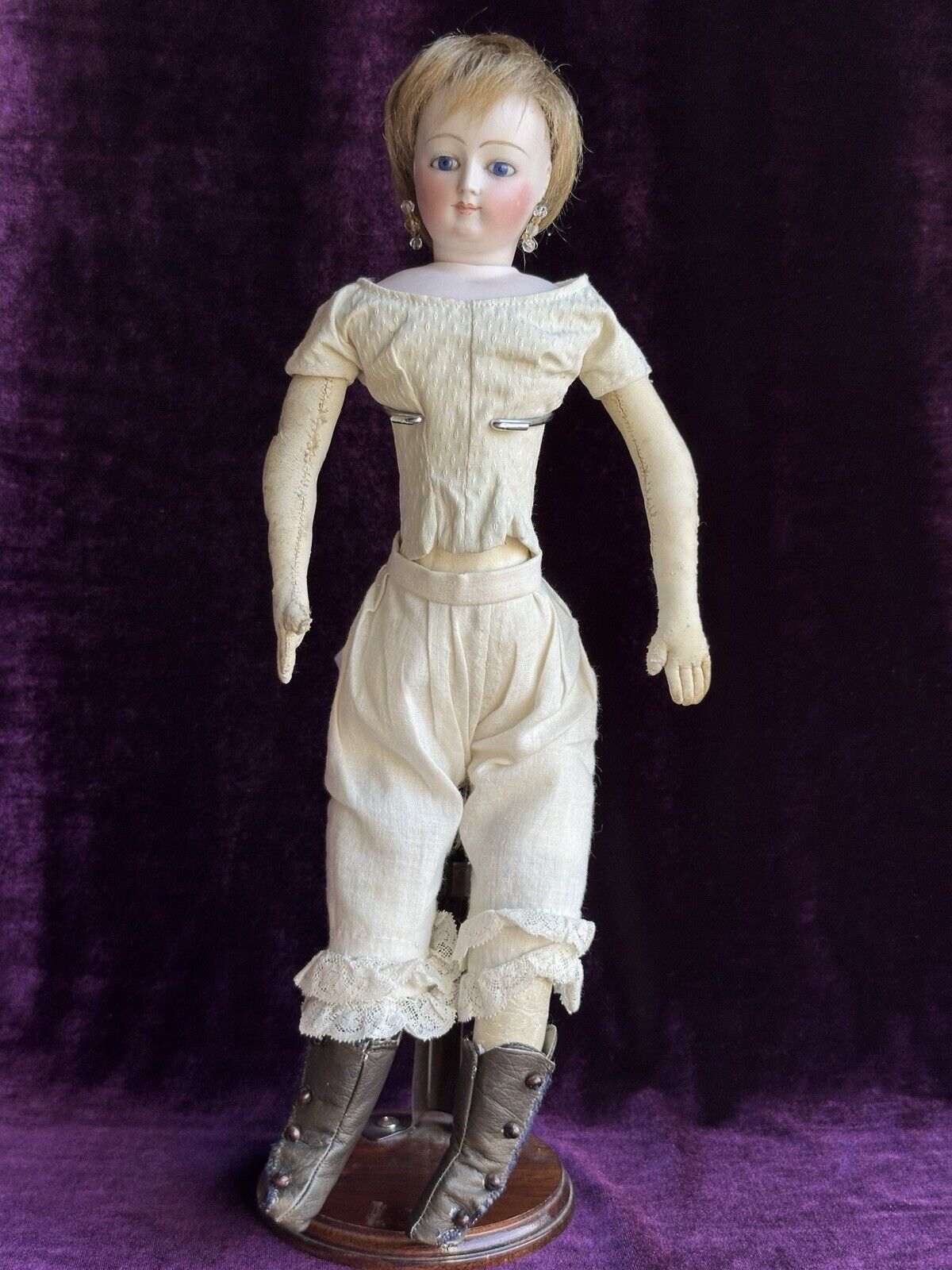 Antique French 15” Louis Doleac Bisque Head Fashion Depose Poupee Doll