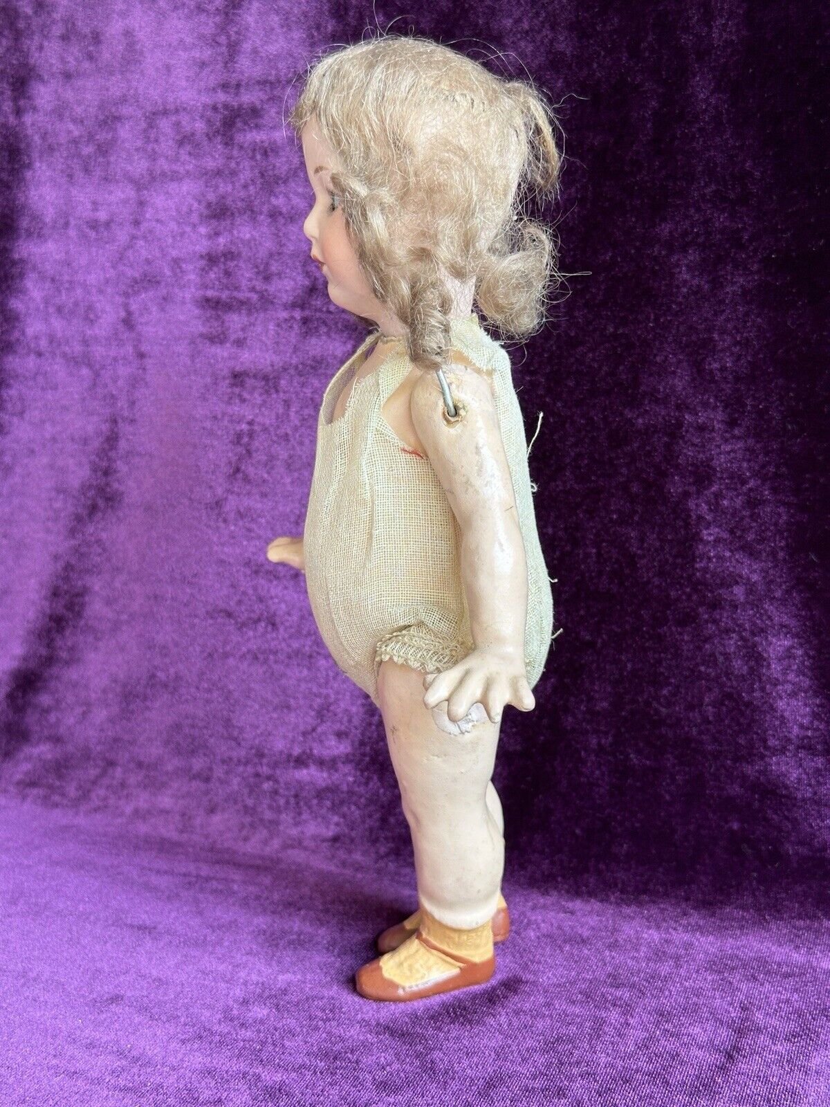 Rare Antique German 9” Gebruder Heubach 8420 Side Glancing Eyes Bisque Doll