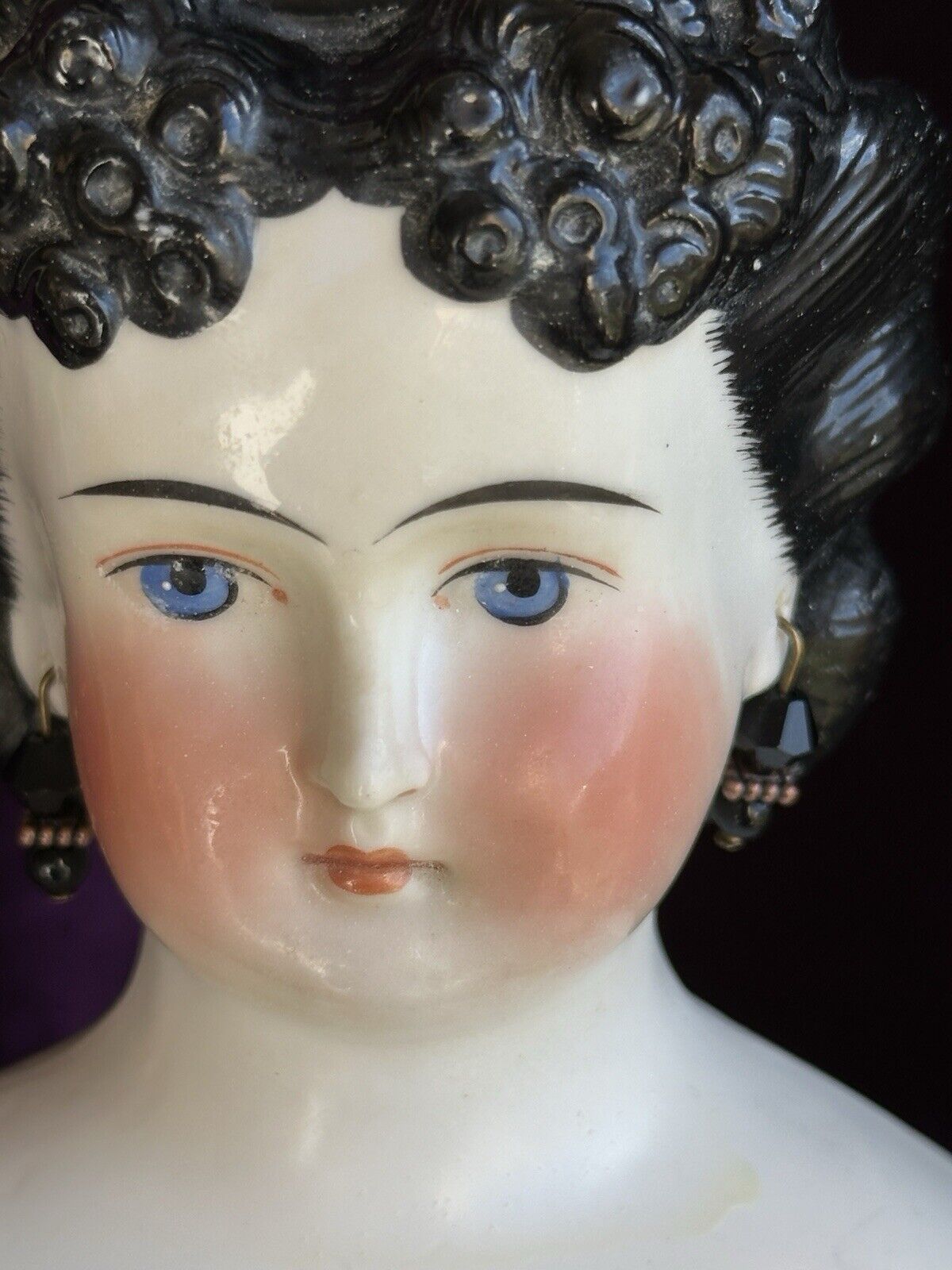 Rare Antique German 17.5” Countess Dagmar Style Brunette China Head Doll