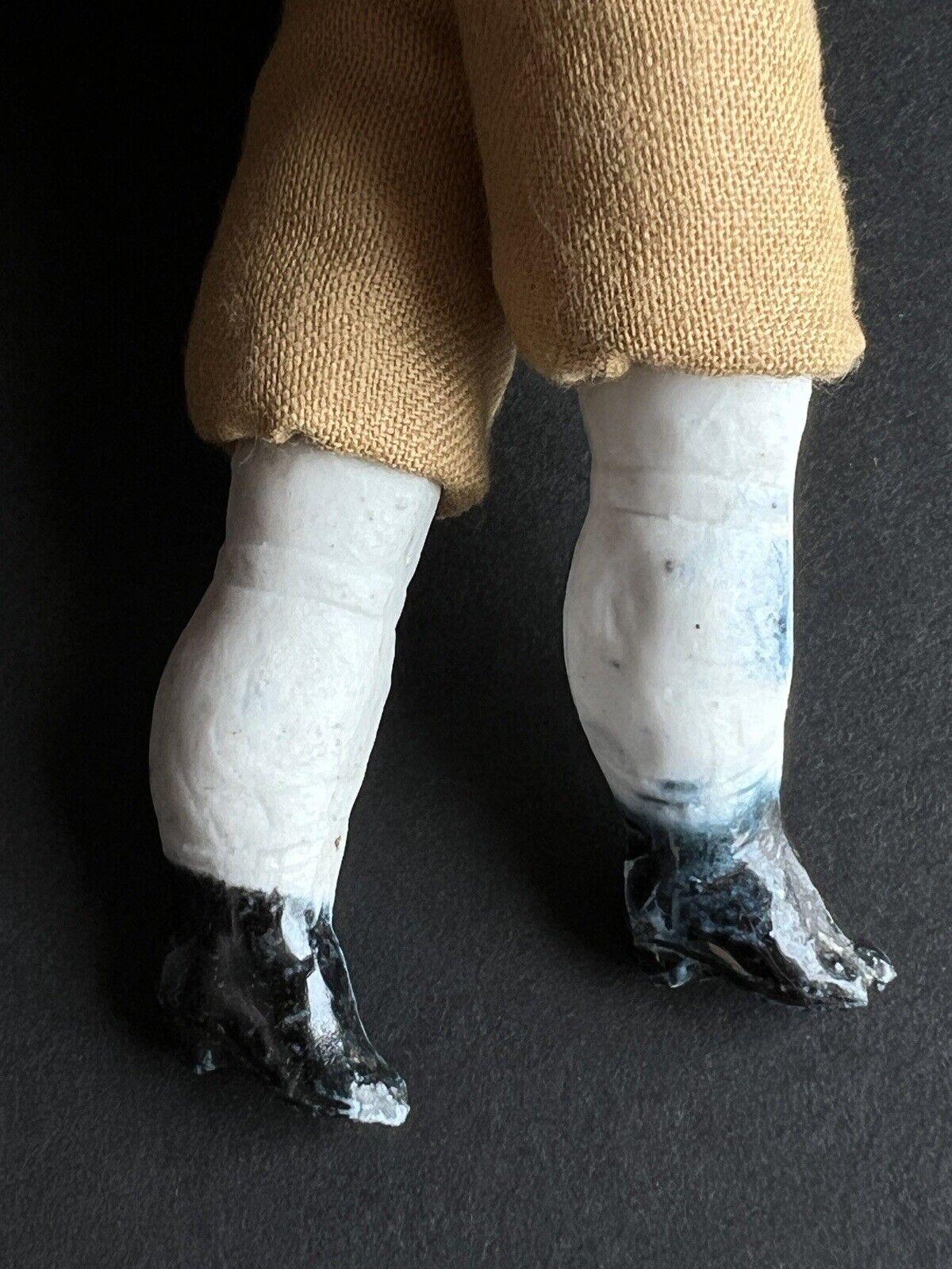 Antique German Hertwig 11.5” Molded Hat Bisque Shoulder Head Doll