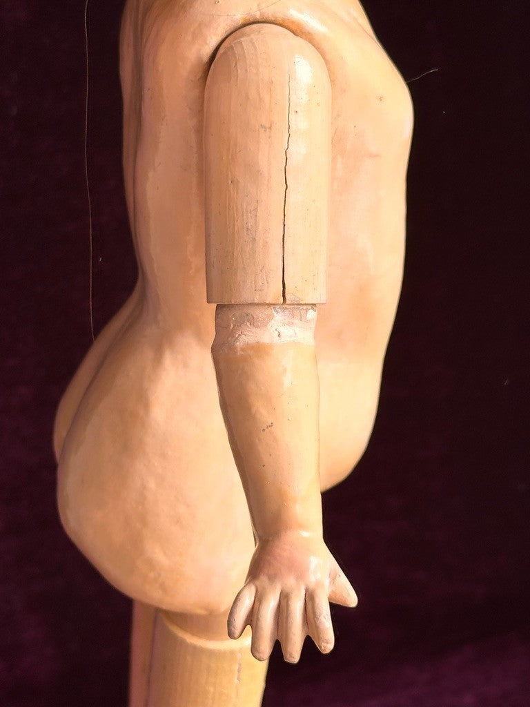 Antique German 18" Edmund Steiner marked EUSt Bisque Head Composition Body Doll