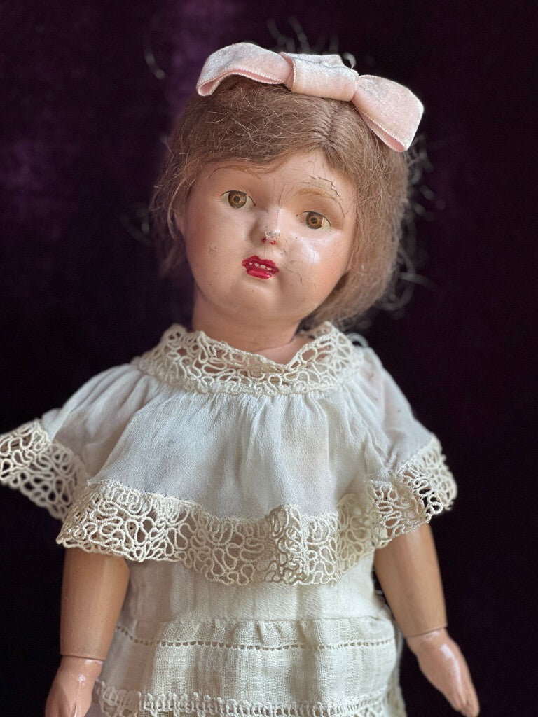 Antique American Schoenhut 16" Miss Dolly Wooden Jointed Doll