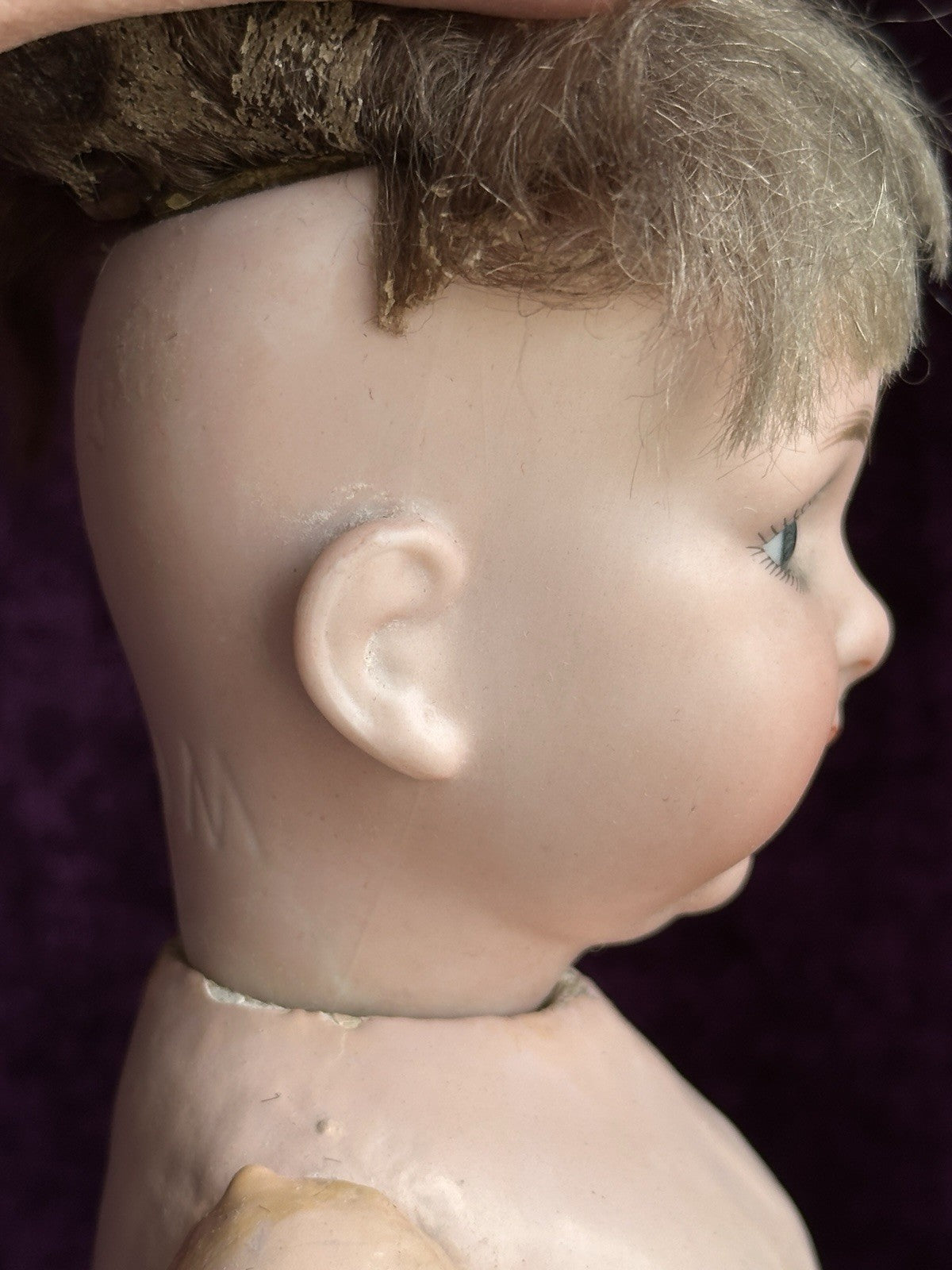 Antique German 11” Armand Marseille 980 Bisque Head Character Baby Doll