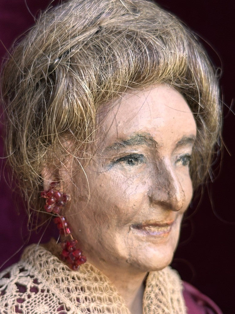 Vintage 15.5” OOAK Artist Clay Sculptured Character Portrait of Woman Doll
