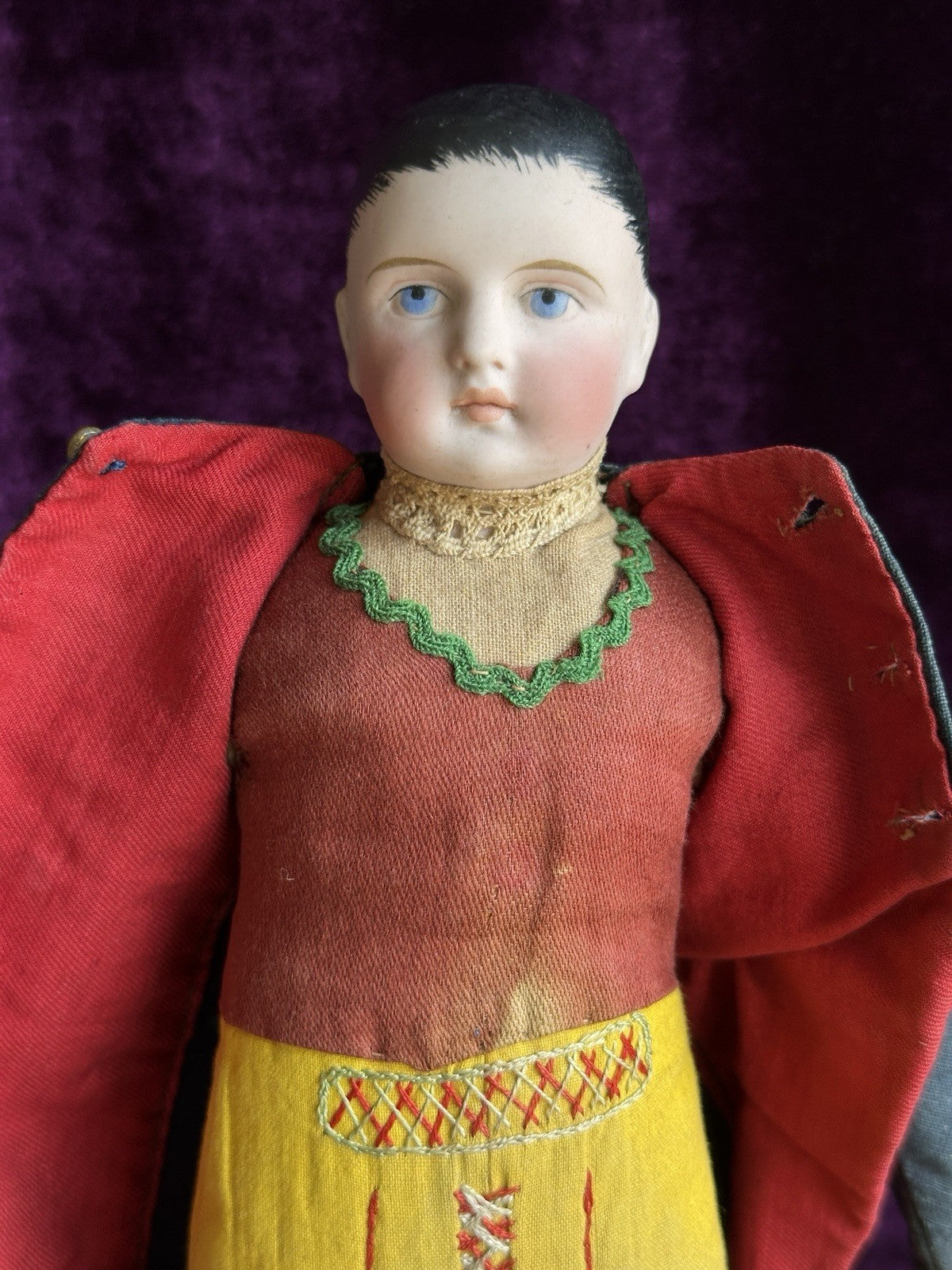 Rare Antique French or German 11” Parian Type Bisque Shoulder Head Boy Doll