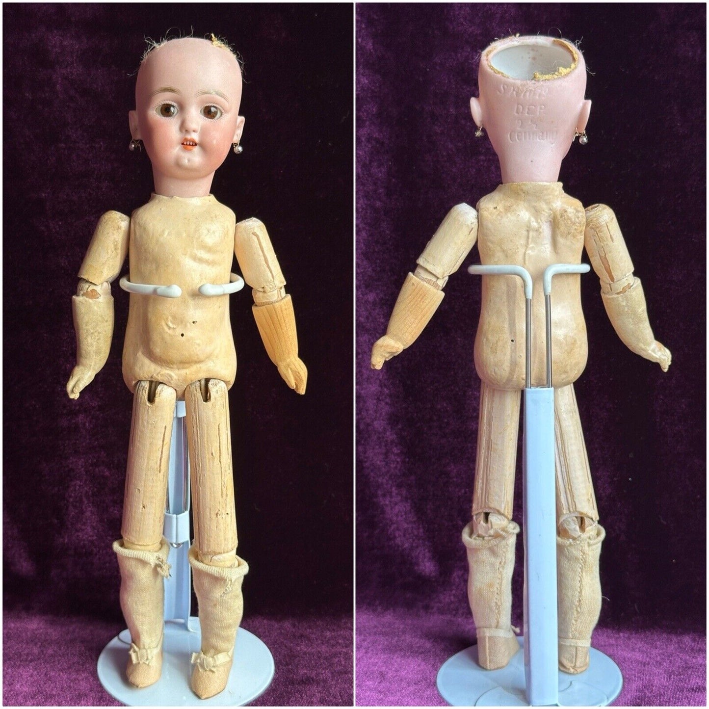 Antique German 11.5” Simon Halbig 1079 Bisque Head Doll