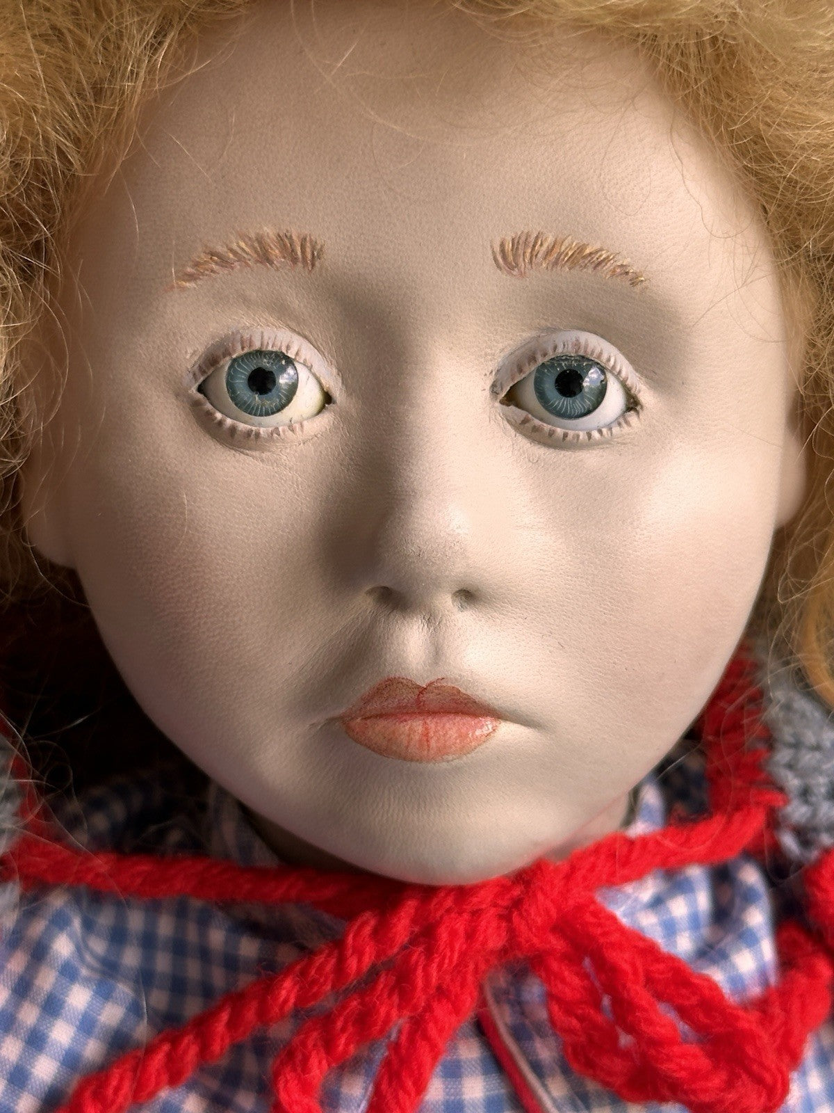 Very Rare OOAK 21” French Artist Malou Ancelin Leather Handmade Signed Doll