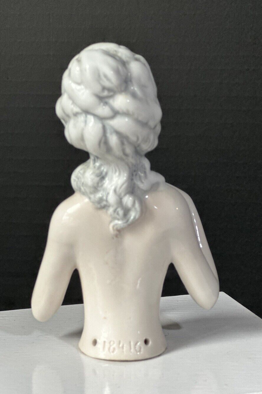 Antique German Pincushion Half Doll Marie Antoinette Hairstyle Arms Away