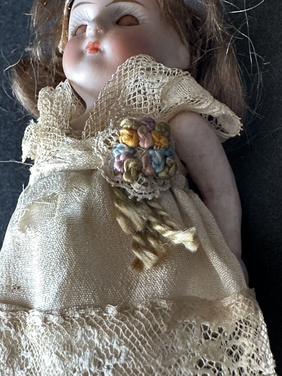 Antique German Bisque Kestner Mignonette 4 1/2” Doll Mold 257 Closed Mouth