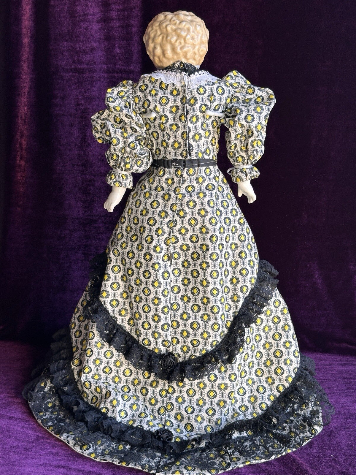 Large Antique German 24” Exposed Ears Blonde China Head Doll