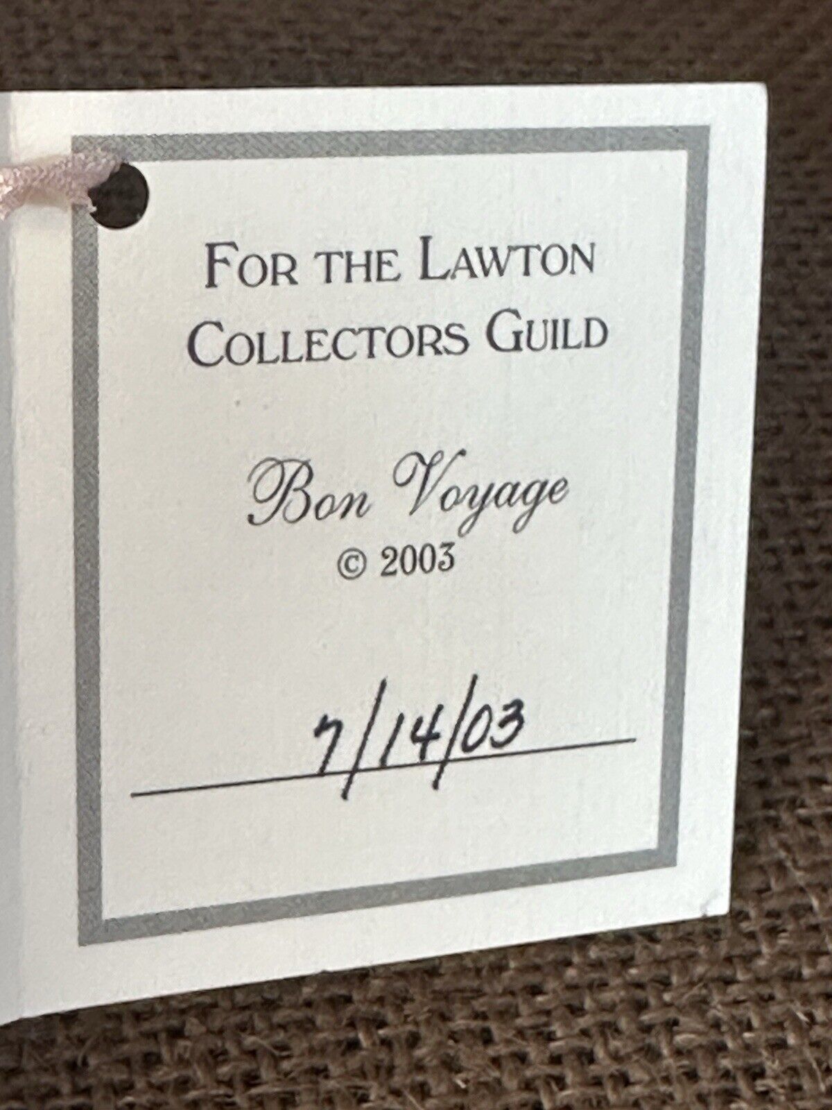 MIB Rare Wendy Lawton “Bon Voyage ” Wooden 9” Doll Box/Tag/COA