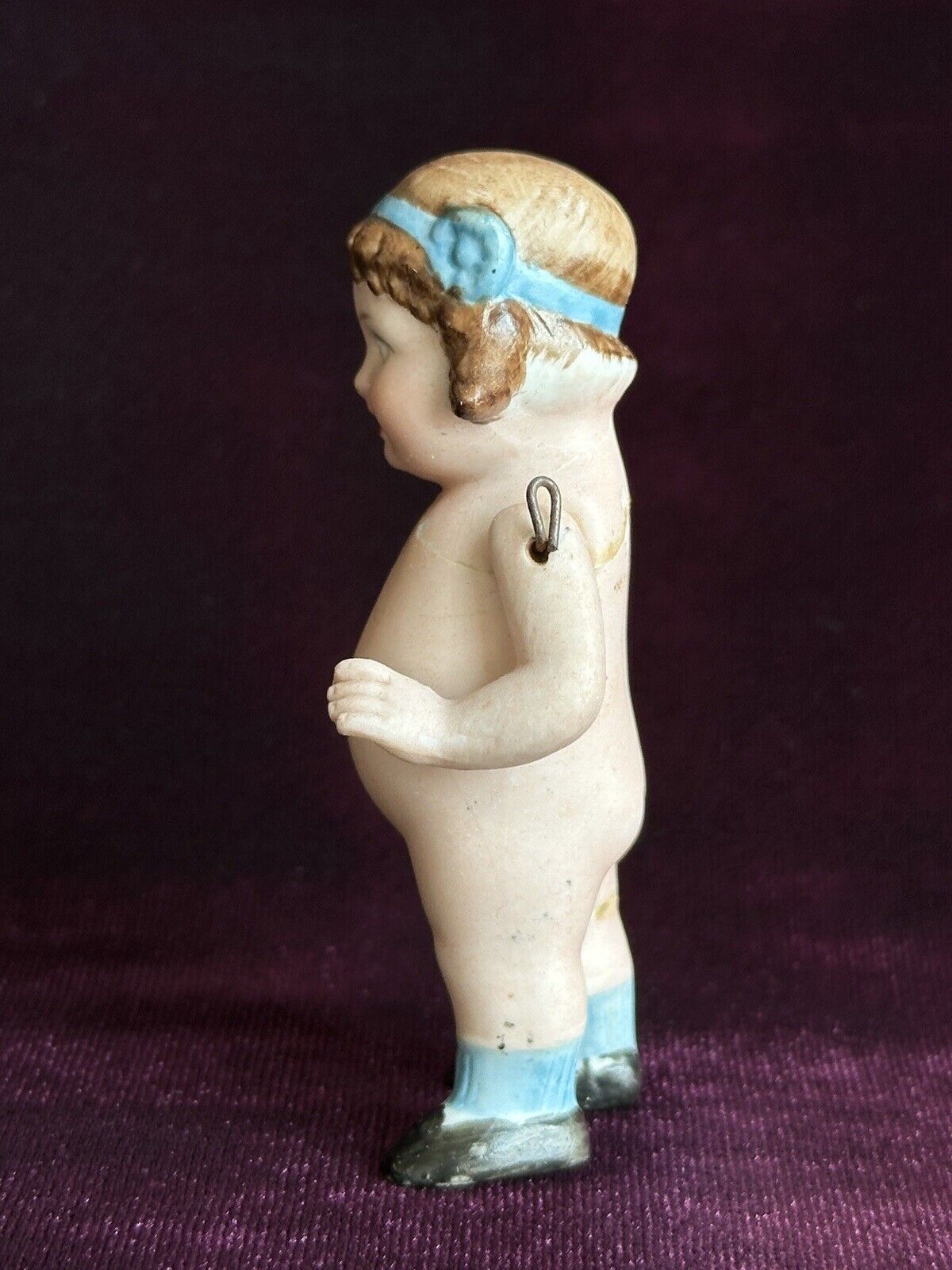 Antique German 2.75” Miniature All Bisque Googly Eyes 89-7 Character Doll