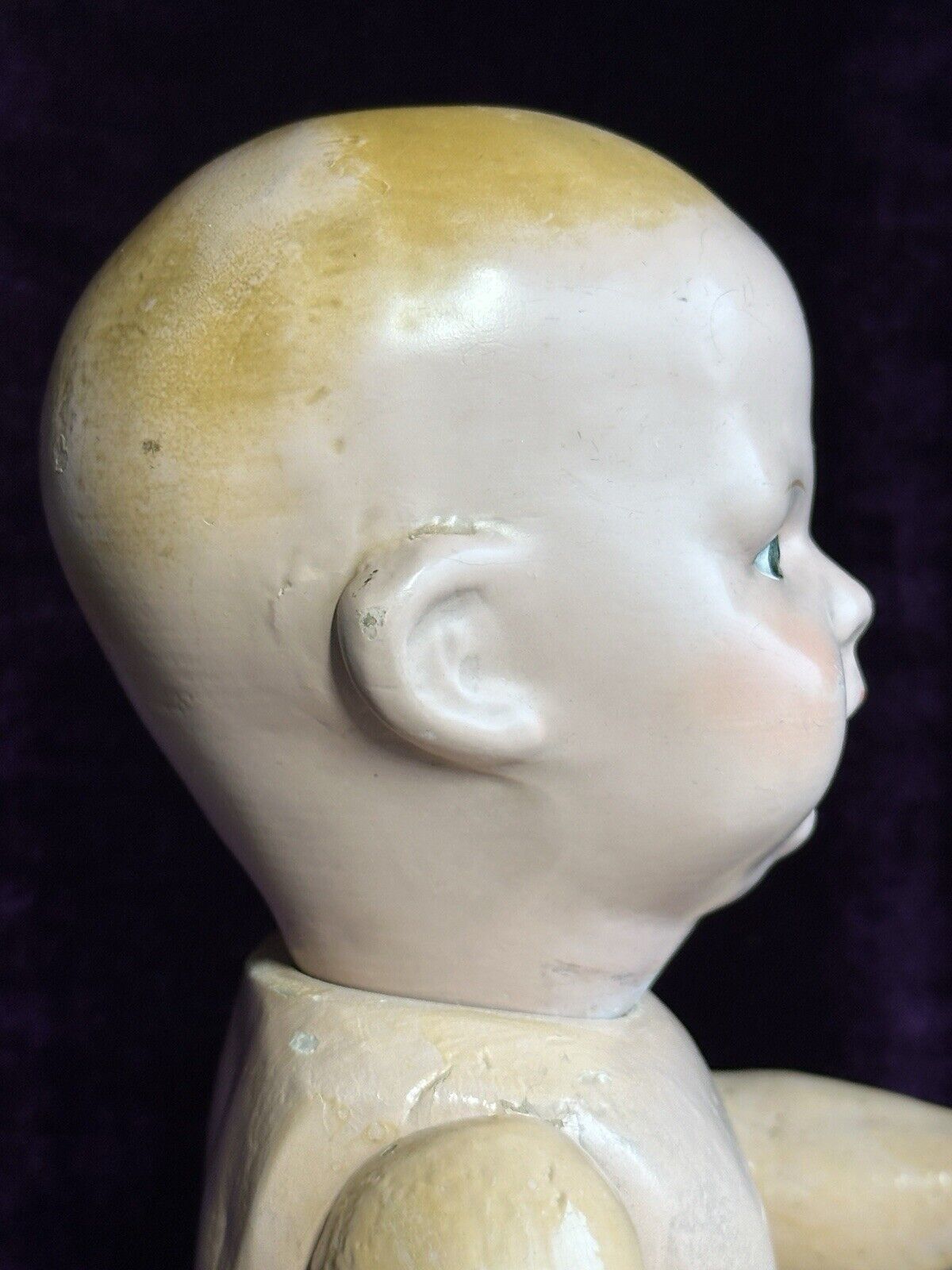Antique American Schoenhut 14” Wood Baby Doll